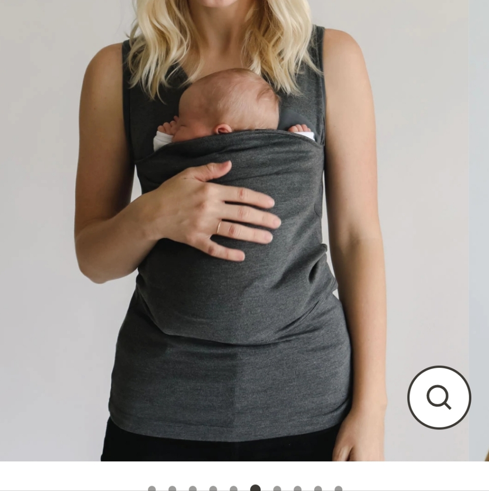 Women's Dark Gray Babywearing Tank Top - Sleeveless Nursing Friendly